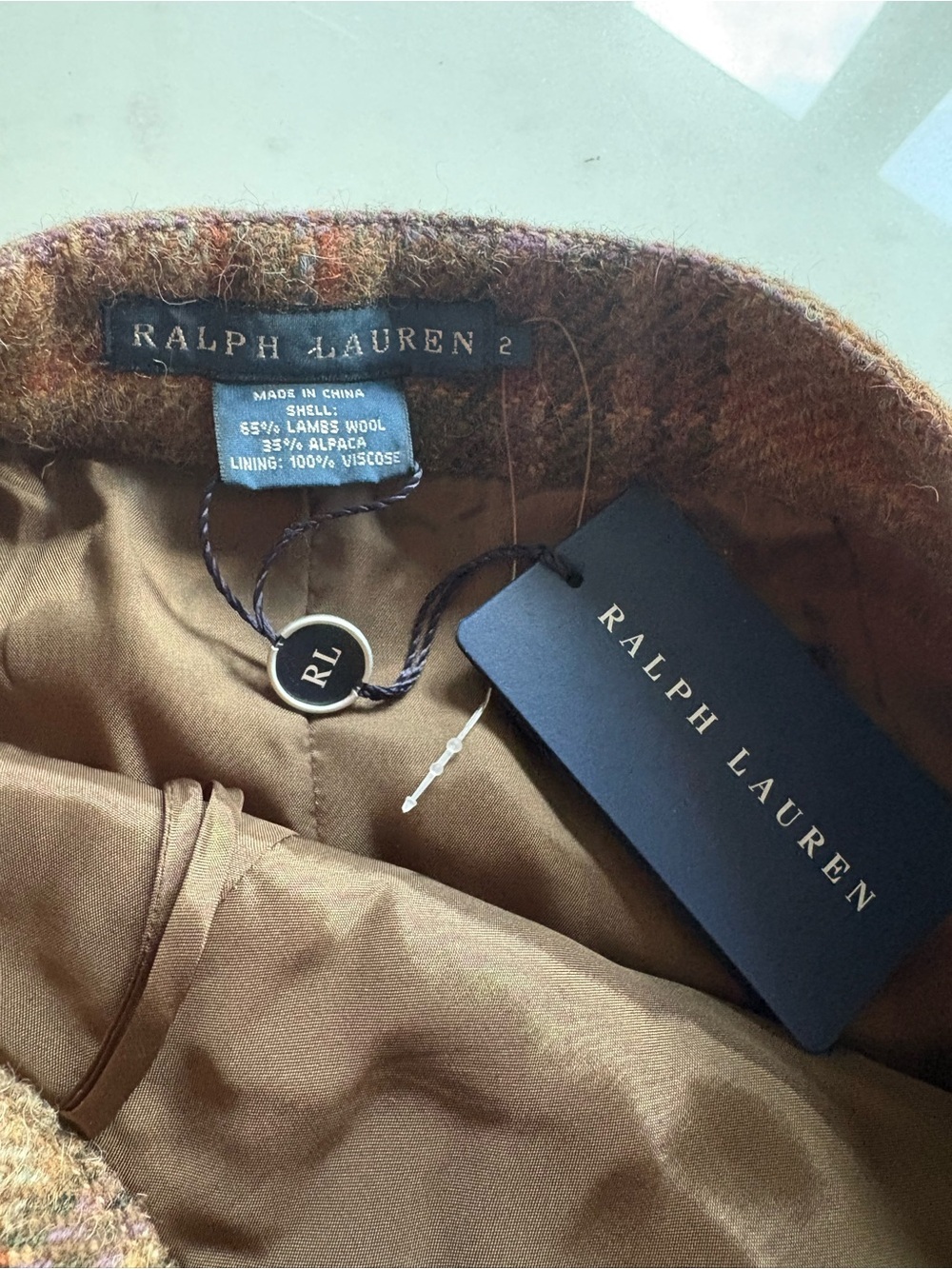 Vintage Ralph Lauren Plaid Wool Mini Skirt Leather Gold Chain Belt 90s y2k Prep - Picture 4 of 13